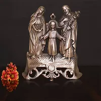 Om ssvmb9 Holy Family Wall Hanging - Popular Christian Decorative Craft - Black Metal-thumb2