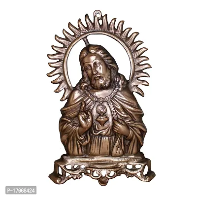 Om ssvmb9 Black Metal Unique Jesus Christ Statue God Idol for Home Figurine Showpiece Sculpture of Christian Lord Christ Catholic Divine Gift Item