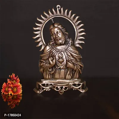 Om ssvmb9 Black Metal Unique Jesus Christ Statue God Idol for Home Figurine Showpiece Sculpture of Christian Lord Christ Catholic Divine Gift Item-thumb3