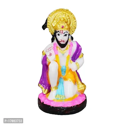 Om ssvmb9 Marble Bajrang Bali/Balaji/Sankat Mochan Hanuman ji ki Murti/Statue/Idol for Home Pooja Temple Showpiece Figurine (H x W x L :- 4 x 2 x 2 Inch, Weight :- 0.130 Kg)