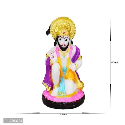 Om ssvmb9 Marble Bajrang Bali/Balaji/Sankat Mochan Hanuman ji ki Murti/Statue/Idol for Home Pooja Temple Showpiece Figurine (H x W x L :- 4 x 2 x 2 Inch, Weight :- 0.130 Kg)-thumb2