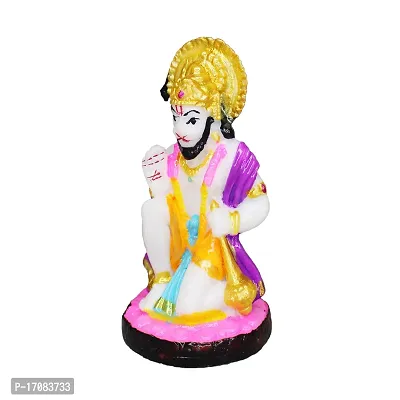 Om ssvmb9 Marble Bajrang Bali/Balaji/Sankat Mochan Hanuman ji ki Murti/Statue/Idol for Home Pooja Temple Showpiece Figurine (H x W x L :- 4 x 2 x 2 Inch, Weight :- 0.130 Kg)-thumb5