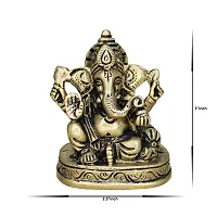 Om ssvmb9 Brass Ganesh/Ganesha/Ganesh ji/Ganpati Bappa Ashtadhatu Idol/Murti/Statue for Home Temple Puja/Pooja, Good Luck, Success and Prosperity (H x W x L :- 3 x 2.5 x 1.5 Inch, Weight :- 0.382 Kg)-thumb1