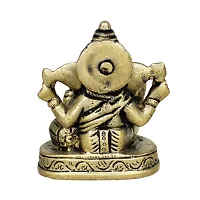 Om ssvmb9 Brass Ganesh/Ganesha/Ganesh ji/Ganpati Bappa Ashtadhatu Idol/Murti/Statue for Home Temple Puja/Pooja, Good Luck, Success and Prosperity (H x W x L :- 3 x 2.5 x 1.5 Inch, Weight :- 0.382 Kg)-thumb2