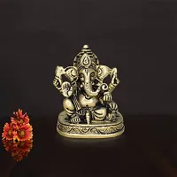 Om ssvmb9 Brass Ganesh/Ganesha/Ganesh ji/Ganpati Bappa Ashtadhatu Idol/Murti/Statue for Home Temple Puja/Pooja, Good Luck, Success and Prosperity (H x W x L :- 3 x 2.5 x 1.5 Inch, Weight :- 0.382 Kg)-thumb4