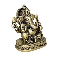 Om ssvmb9 Brass Ganesh/Ganesha/Ganesh ji/Ganpati Bappa Ashtadhatu Idol/Murti/Statue for Home Temple Puja/Pooja, Good Luck, Success and Prosperity (H x W x L :- 3 x 2.5 x 1.5 Inch, Weight :- 0.382 Kg)-thumb3