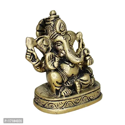 Om ssvmb9 Brass Ganesh/Ganesha/Ganesh ji/Ganpati Bappa Ashtadhatu Idol/Murti/Statue for Home Temple Puja/Pooja, Good Luck, Success and Prosperity (H x W x L :- 3 x 2.5 x 1.5 Inch, Weight :- 0.382 Kg)-thumb4