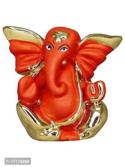 Om ssvmb9 Ganesha/Ganesh/Ganesh ji/Ganpati Idol/Idols/Murti/Statue for Gift, Car Dashborad,Home Deacute;cor Figurine for Main Door,Puja/Pooja, Mandir/Temple (Gold) (5x5x2)