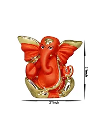 Om ssvmb9 Ganesha/Ganesh/Ganesh ji/Ganpati Idol/Idols/Murti/Statue for Gift, Car Dashborad,Home Deacute;cor Figurine for Main Door,Puja/Pooja, Mandir/Temple (Gold) (5x5x2)-thumb3