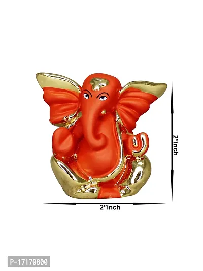 Om ssvmb9 Ganesha/Ganesh/Ganesh ji/Ganpati Idol/Idols/Murti/Statue for Gift, Car Dashborad,Home Deacute;cor Figurine for Main Door,Puja/Pooja, Mandir/Temple (Gold) (5x5x2)-thumb4