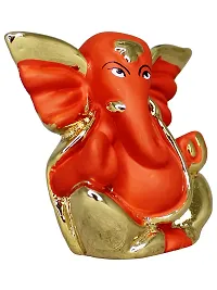 Om ssvmb9 Ganesha/Ganesh/Ganesh ji/Ganpati Idol/Idols/Murti/Statue for Gift, Car Dashborad,Home Deacute;cor Figurine for Main Door,Puja/Pooja, Mandir/Temple (Gold) (5x5x2)-thumb2