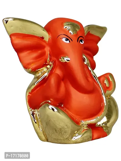 Om ssvmb9 Ganesha/Ganesh/Ganesh ji/Ganpati Idol/Idols/Murti/Statue for Gift, Car Dashborad,Home Deacute;cor Figurine for Main Door,Puja/Pooja, Mandir/Temple (Gold) (5x5x2)-thumb3