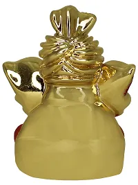 Om ssvmb9 Ganesha/Ganesh/Ganesh ji/Ganpati Idol/Idols/Murti/Statue for Gift, Car Dashborad, God for Good Luck and Success, Home Deacute;cor Figurine for Main Door (Gold Red) (9x6x4)-thumb4