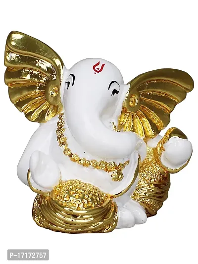 Om ssvmb9 Ganesha/Ganesh/Ganesh ji/Ganpati Idol/Idols/Murti/Statue for Gift, Car Dashborad, Home Deacute;cor Figurine for Main Door,Puja/Pooja, Mandir/Temple (Diamond Gold) (5x5x4)