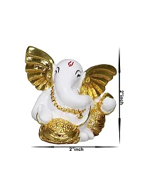 Om ssvmb9 Ganesha/Ganesh/Ganesh ji/Ganpati Idol/Idols/Murti/Statue for Gift, Car Dashborad, Home Deacute;cor Figurine for Main Door,Puja/Pooja, Mandir/Temple (Diamond Gold) (5x5x4)-thumb3