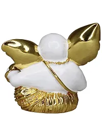 Om ssvmb9 Ganesha/Ganesh/Ganesh ji/Ganpati Idol/Idols/Murti/Statue for Gift, Car Dashborad, Home Deacute;cor Figurine for Main Door,Puja/Pooja, Mandir/Temple (Diamond Gold) (5x5x4)-thumb1