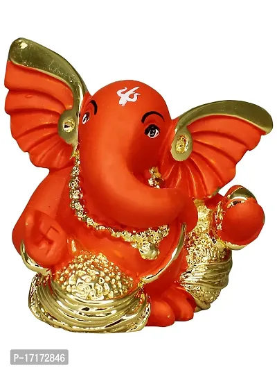 Om ssvmb9 Ganesha/Ganesh/Ganesh ji/Ganpati Idol/Idols/Murti/Statue for Gift, Car Dashborad, Home Deacute;cor Figurine for Main Door,Puja/Pooja, Mandir/Temple (Gold) (5x5x4)