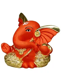 Om ssvmb9 Ganesha/Ganesh/Ganesh ji/Ganpati Idol/Idols/Murti/Statue for Gift, Car Dashborad, Home Deacute;cor Figurine for Main Door,Puja/Pooja, Mandir/Temple (Gold) (5x5x4)-thumb2