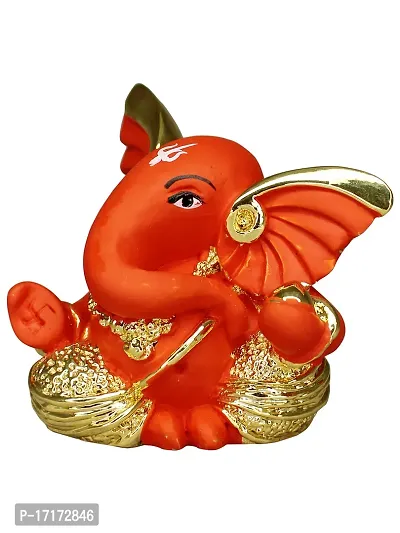 Om ssvmb9 Ganesha/Ganesh/Ganesh ji/Ganpati Idol/Idols/Murti/Statue for Gift, Car Dashborad, Home Deacute;cor Figurine for Main Door,Puja/Pooja, Mandir/Temple (Gold) (5x5x4)-thumb3