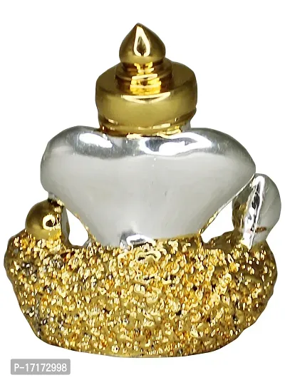 Om ssvmb9 Ganesha/Ganesh/Ganesh ji/Ganpati Idol/Idols/Murti/Statue for Gift, Car Dashborad, Home Deacute;cor Figurine for Main Door,Puja/Pooja, Mandir/Temple (Silver Gold) (4x4x2)-thumb5