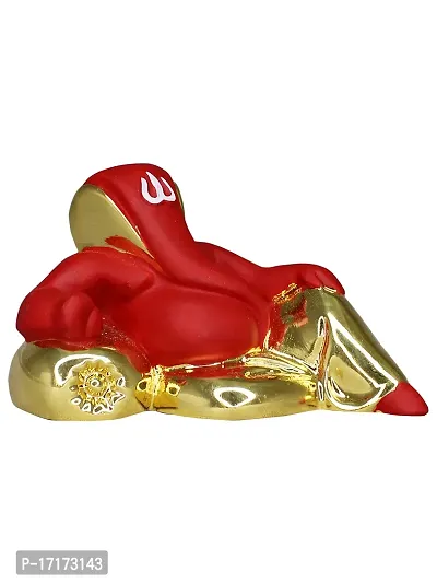 Om ssvmb9 Ganesha/Ganesh/Ganesh ji/Ganpati Idol/Idols/Murti/Statue for Gift, Car Dashborad, Home Deacute;cor Figurine for Main Door,Puja/Pooja, Mandir/Temple (Gold Red) (4x7x3)