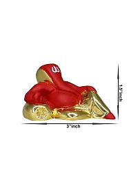 Om ssvmb9 Ganesha/Ganesh/Ganesh ji/Ganpati Idol/Idols/Murti/Statue for Gift, Car Dashborad, Home Deacute;cor Figurine for Main Door,Puja/Pooja, Mandir/Temple (Gold Red) (4x7x3)-thumb3