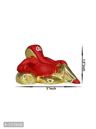 Om ssvmb9 Ganesha/Ganesh/Ganesh ji/Ganpati Idol/Idols/Murti/Statue for Gift, Car Dashborad, Home Deacute;cor Figurine for Main Door,Puja/Pooja, Mandir/Temple (Gold Red) (4x7x3)-thumb4