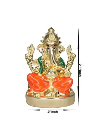 Om ssvmb9 Ganesha/Ganesh/Ganesh ji/Ganpati Idol/Idols/Murti/Statue for Gift, Car Dashborad, Home Deacute;cor Figurine for Main Door,Puja/Pooja, Mandir/Temple (Gold Plated) (7x5x3)-thumb3