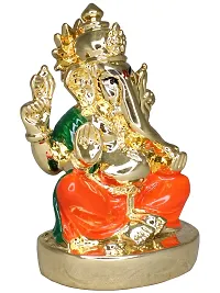 Om ssvmb9 Ganesha/Ganesh/Ganesh ji/Ganpati Idol/Idols/Murti/Statue for Gift, Car Dashborad, Home Deacute;cor Figurine for Main Door,Puja/Pooja, Mandir/Temple (Gold Plated) (7x5x3)-thumb2