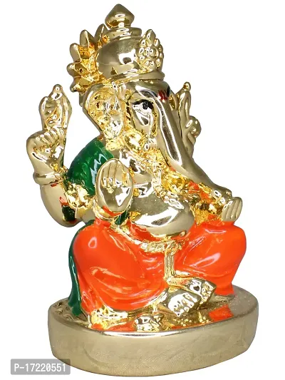 Om ssvmb9 Ganesha/Ganesh/Ganesh ji/Ganpati Idol/Idols/Murti/Statue for Gift, Car Dashborad, Home Deacute;cor Figurine for Main Door,Puja/Pooja, Mandir/Temple (Gold Plated) (7x5x3)-thumb3