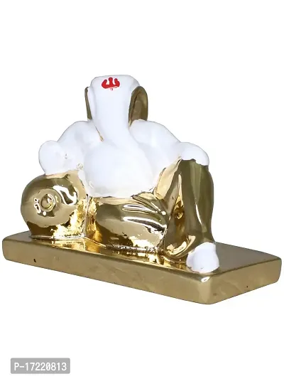 Om ssvmb9 Ganesha/Ganesh/Ganesh ji/Ganpati Idol/Idols/Murti/Statue for Gift, Car, Home Deacute;cor Figurine for Main Door,Puja/Pooja, Mandir/Temple (Gold Plated) (4x6x3)-thumb4