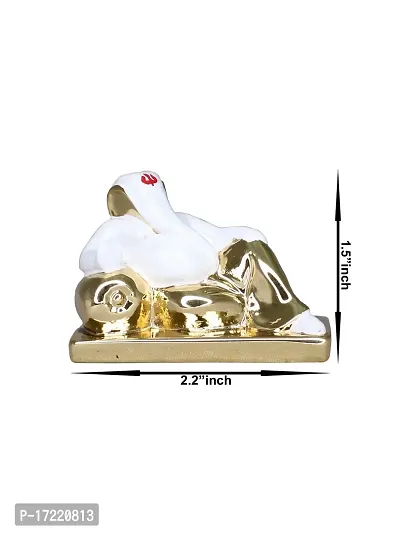 Om ssvmb9 Ganesha/Ganesh/Ganesh ji/Ganpati Idol/Idols/Murti/Statue for Gift, Car, Home Deacute;cor Figurine for Main Door,Puja/Pooja, Mandir/Temple (Gold Plated) (4x6x3)-thumb2