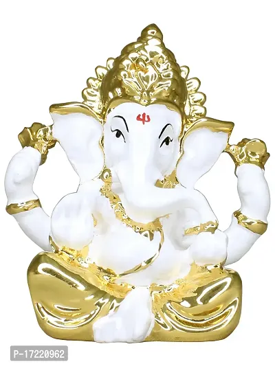 Om ssvmb9 Ganesha/Ganesh/Ganesh ji/Ganpati Idol/Idols/Murti/Statue for Gift, Car Dashborad, Home Deacute;cor Figurine for Main Door,Puja/Pooja, Mandir/Temple (Gold Plated)