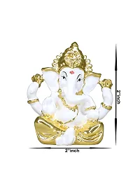 Om ssvmb9 Ganesha/Ganesh/Ganesh ji/Ganpati Idol/Idols/Murti/Statue for Gift, Car Dashborad, Home Deacute;cor Figurine for Main Door,Puja/Pooja, Mandir/Temple (Gold Plated)-thumb3