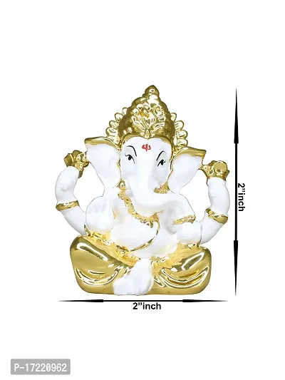 Om ssvmb9 Ganesha/Ganesh/Ganesh ji/Ganpati Idol/Idols/Murti/Statue for Gift, Car Dashborad, Home Deacute;cor Figurine for Main Door,Puja/Pooja, Mandir/Temple (Gold Plated)-thumb4