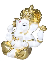 Om ssvmb9 Ganesha/Ganesh/Ganesh ji/Ganpati Idol/Idols/Murti/Statue for Gift, Car Dashborad, Home Deacute;cor Figurine for Main Door,Puja/Pooja, Mandir/Temple (Gold Plated)-thumb1