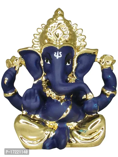 Om ssvmb9 Ganesha/Ganesh/Ganesh ji/Ganpati Idol/Idols/Murti/Statue for Gift, Car Dashborad, Home Deacute;cor Figurine for Main Door,Puja/Pooja, Mandir/Temple (Gold Plated) (5x5x3)-thumb0