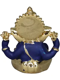 Om ssvmb9 Ganesha/Ganesh/Ganesh ji/Ganpati Idol/Idols/Murti/Statue for Gift, Car Dashborad, Home Deacute;cor Figurine for Main Door,Puja/Pooja, Mandir/Temple (Gold Plated) (5x5x3)-thumb3