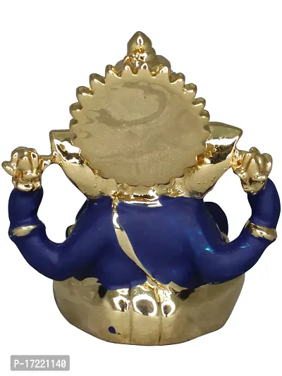 Om ssvmb9 Ganesha/Ganesh/Ganesh ji/Ganpati Idol/Idols/Murti/Statue for Gift, Car Dashborad, Home Deacute;cor Figurine for Main Door,Puja/Pooja, Mandir/Temple (Gold Plated) (5x5x3)-thumb4