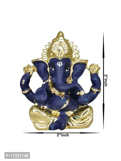 Om ssvmb9 Ganesha/Ganesh/Ganesh ji/Ganpati Idol/Idols/Murti/Statue for Gift, Car Dashborad, Home Deacute;cor Figurine for Main Door,Puja/Pooja, Mandir/Temple (Gold Plated) (5x5x3)-thumb5