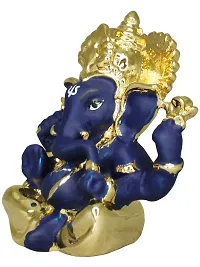 Om ssvmb9 Ganesha/Ganesh/Ganesh ji/Ganpati Idol/Idols/Murti/Statue for Gift, Car Dashborad, Home Deacute;cor Figurine for Main Door,Puja/Pooja, Mandir/Temple (Gold Plated) (5x5x3)-thumb2