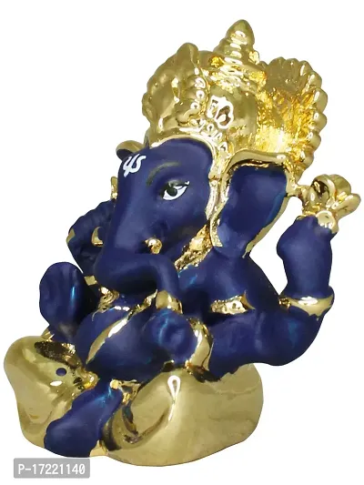 Om ssvmb9 Ganesha/Ganesh/Ganesh ji/Ganpati Idol/Idols/Murti/Statue for Gift, Car Dashborad, Home Deacute;cor Figurine for Main Door,Puja/Pooja, Mandir/Temple (Gold Plated) (5x5x3)-thumb3