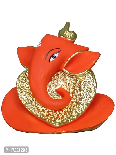 Om ssvmb9 Ganesha/Ganesh/Ganesh ji/Ganpati Idol/Idols/Murti/Statue for Gift, Car Dashborad, Home Deacute;cor Figurine for Main Door,Puja/Pooja, Mandir/Temple (Gold Plated Ornge) (6x6x4)