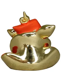 Om ssvmb9 Ganesha/Ganesh/Ganesh ji/Ganpati Idol/Idols/Murti/Statue for Gift, Car Dashborad, Home Deacute;cor Figurine for Main Door,Puja/Pooja, Mandir/Temple (Gold Plated Ornge) (6x6x4)-thumb1