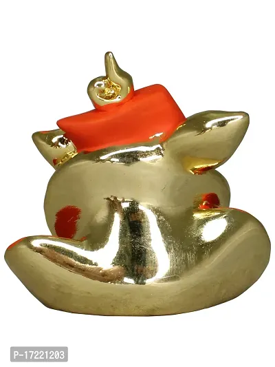 Om ssvmb9 Ganesha/Ganesh/Ganesh ji/Ganpati Idol/Idols/Murti/Statue for Gift, Car Dashborad, Home Deacute;cor Figurine for Main Door,Puja/Pooja, Mandir/Temple (Gold Plated Ornge) (6x6x4)-thumb2