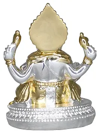 Om ssvmb9 Ganesha/Ganesh/Ganesh ji/Ganpati Idol/Idols/Murti/Statue for Gift, Car Dashborad, Home Deacute;cor Figurine for Main Door,Puja/Pooja, Mandir/Temple (Gold Silver Plated) (8x5x4)-thumb4