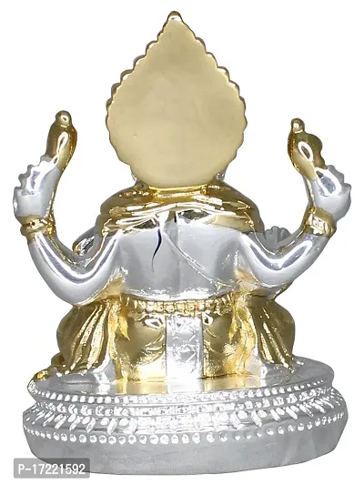 Om ssvmb9 Ganesha/Ganesh/Ganesh ji/Ganpati Idol/Idols/Murti/Statue for Gift, Car Dashborad, Home Deacute;cor Figurine for Main Door,Puja/Pooja, Mandir/Temple (Gold Silver Plated) (8x5x4)-thumb5