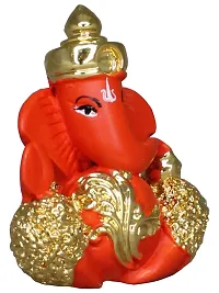 Om ssvmb9 Ganesha/Ganesh/Ganesh ji/Ganpati Idol/Idols/Murti/Statue for Gift, Car Dashborad, Home Deacute;cor Figurine for Main Door,Puja/Pooja, Mandir/Temple (Gold Plated) (4x4x2)-thumb3