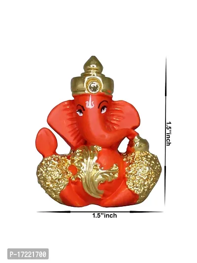 Om ssvmb9 Ganesha/Ganesh/Ganesh ji/Ganpati Idol/Idols/Murti/Statue for Gift, Car Dashborad, Home Deacute;cor Figurine for Main Door,Puja/Pooja, Mandir/Temple (Gold Plated) (4x4x2)-thumb5