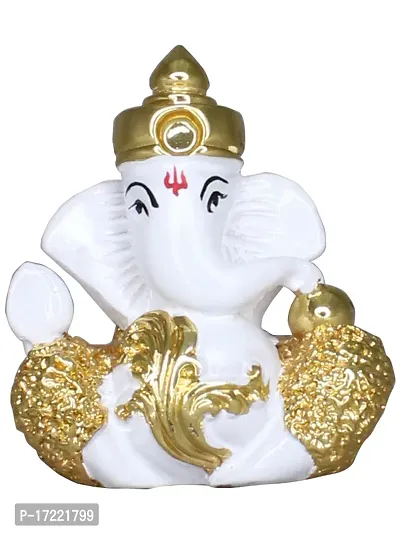 Om ssvmb9 Ganesha/Ganesh/Ganesh ji/Ganpati Idol/Idols/Murti/Statue for Gift, Car Dashborad, Home Deacute;cor Figurine for Main Door,Puja/Pooja, Mandir/Temple (4x4x2)